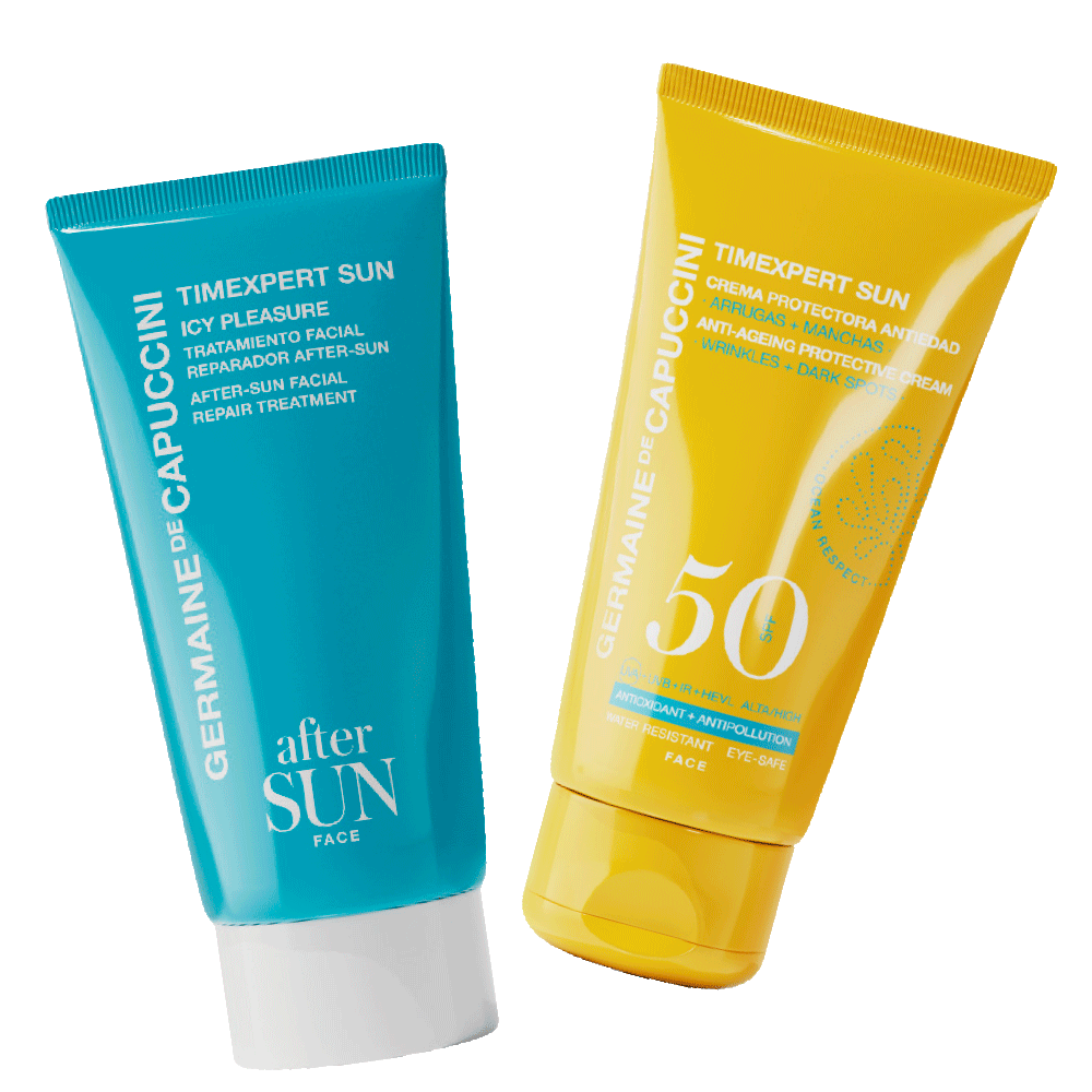 Live The Sun Set Timexpert Sun Anti-Ageing Protective Cream SPF50 50ml & After-Sun Facial Repair Treatment – 50ml